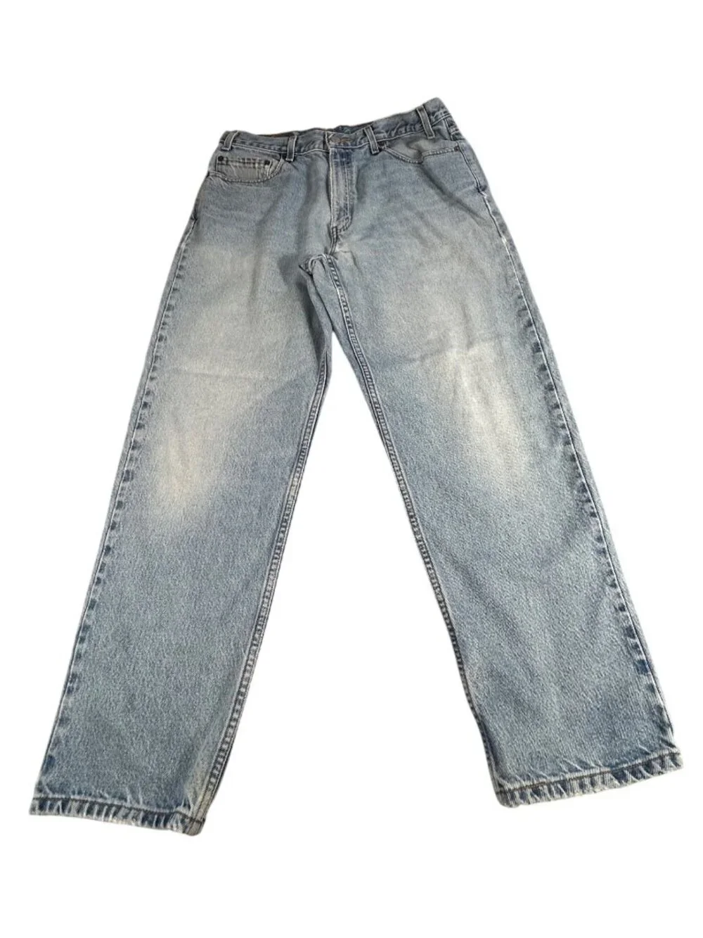 Vintage Y2K Light Wash Levi's Straight Leg Relaxed 36x30 90s Distressed Casual